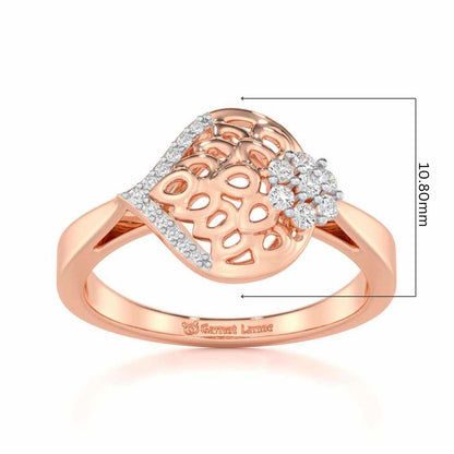 Zareena Glow Silver Ring - Rose Gold - Image 5