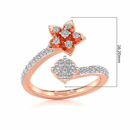 Bloom Full Silver Ring - Rose Gold - Image 5