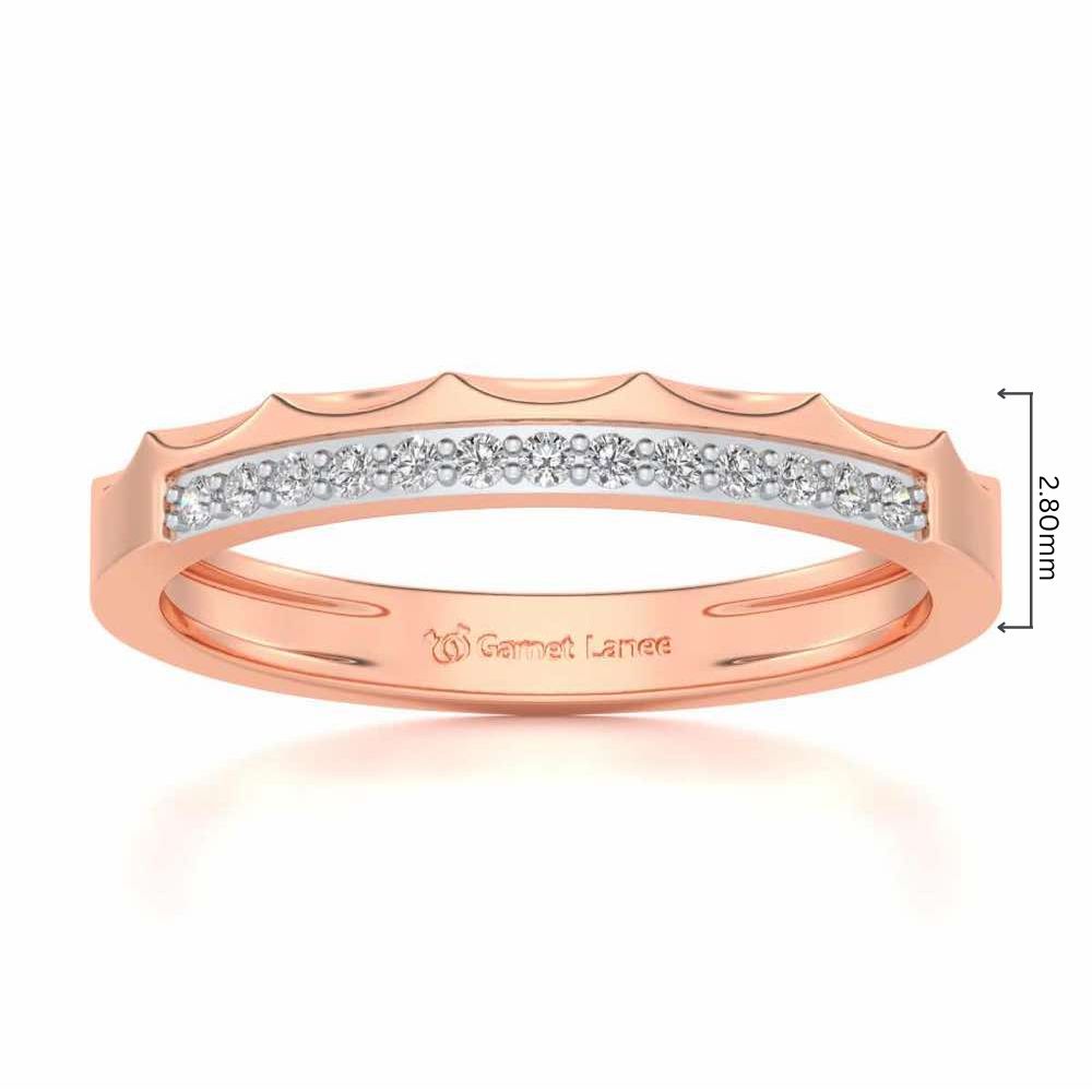 Crowned Silver Band Ring - Rose Gold - Image 5
