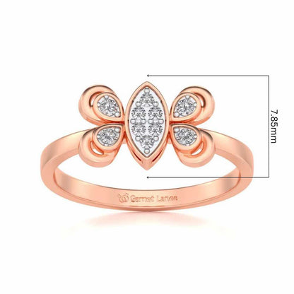 Cute Moth Silver Ring - Rose Gold - Image 5