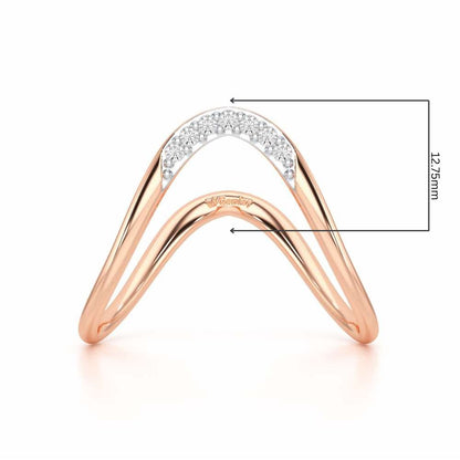 Magic Wave Silver Ring - Rose Gold - Image 2