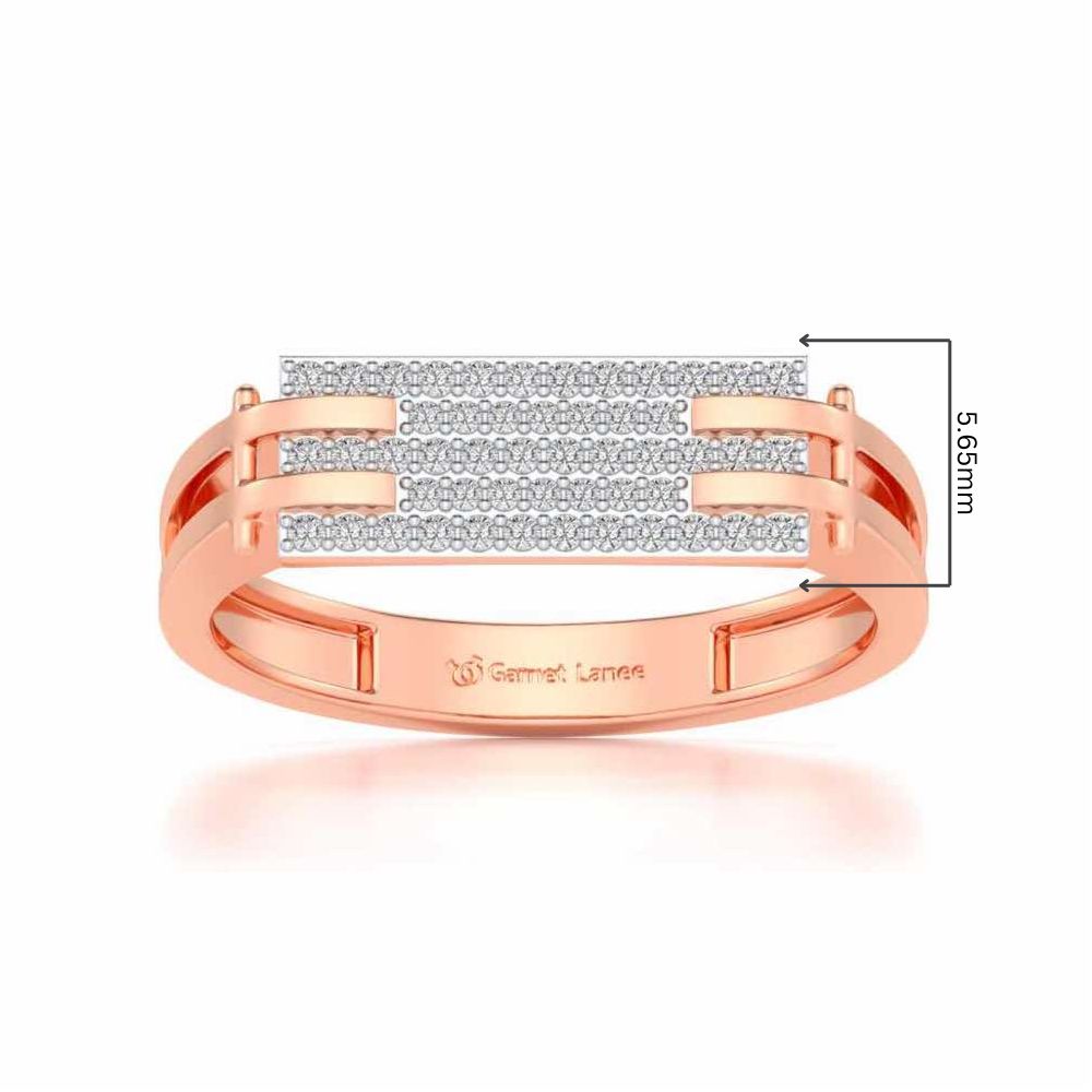 Sleek Panache Silver Ring For Men - Rose Gold - Image 5