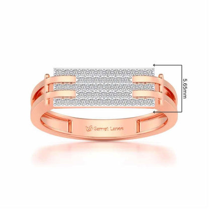 Sleek Panache Silver Ring For Men - Rose Gold - Image 5