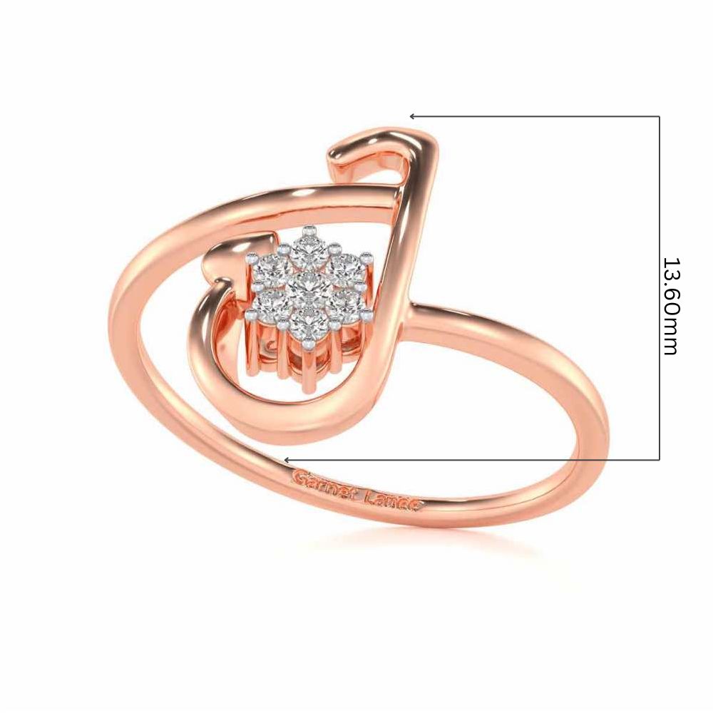Subtle J Silver Ring - Rose Gold - Image 5