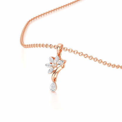 Dewdrop Radiance Silver Pendant - Rose Gold - Image 2
