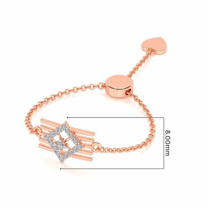 Eleganta Adjustable Silver Ring - Rose Gold - Image 5