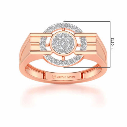 Bull Eye Silver Ring For Men - Rose Gold - Image 5