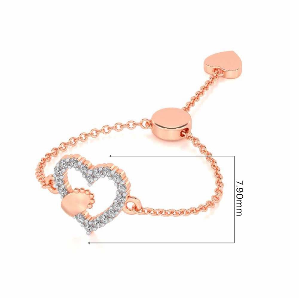 Heart Paw Adjustable Silver Ring - Rose Gold - Image 5