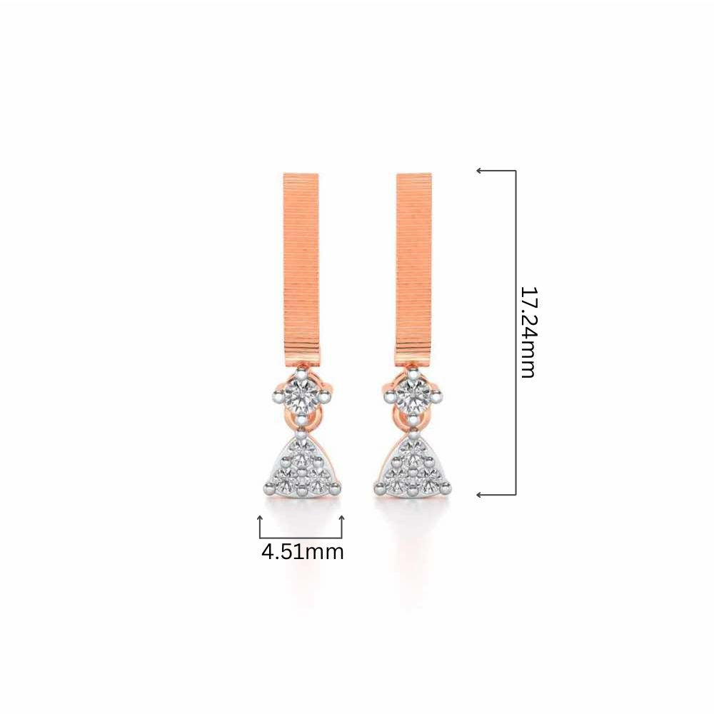 Aadrika Silver Earrings - Rose Gold - Image 4