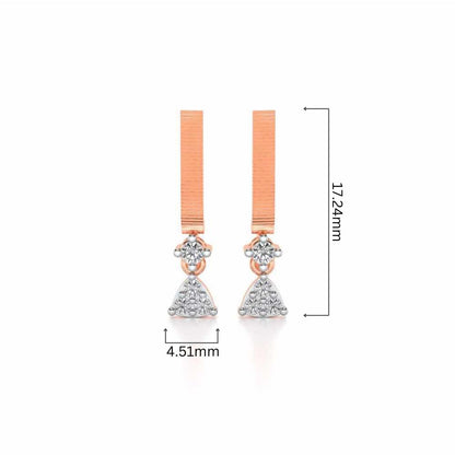 Aadrika Silver Earrings - Rose Gold - Image 4