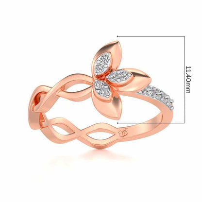 Spiral And Floral Silver Ring - Rose Gold - Image 5