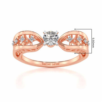 Nagma Solitaire Ring - Rose Gold - Image 5