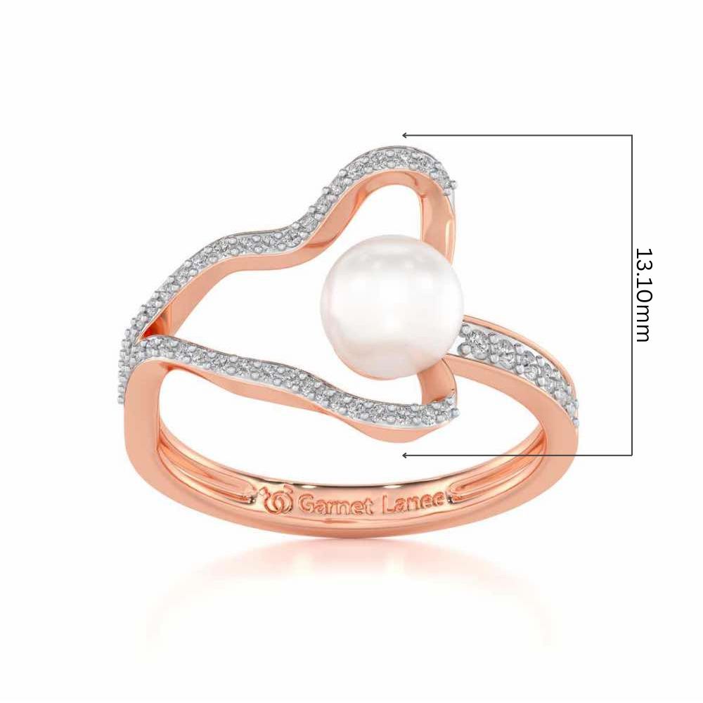 Glad Silver Pearl Ring - Rose Gold - Image 5