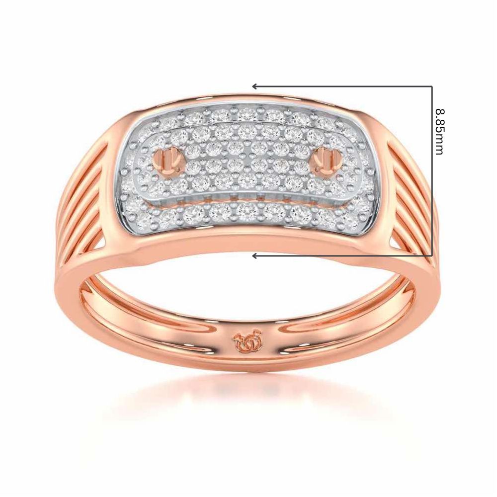 Pritish Silver Ring For Men - Rose Gold - Image 5
