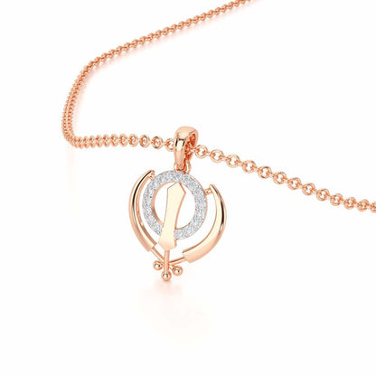 Khalsa Meher Silver Pendant - Rose Gold - Image 2