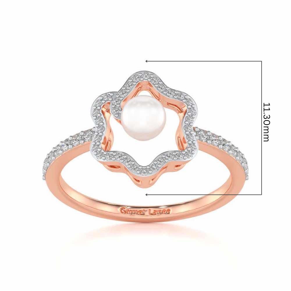 Little Shine Silver Pearl Ring - Rose Gold - Image 5
