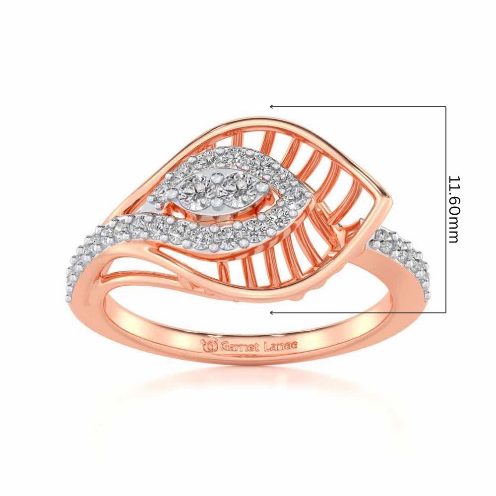 Broadway Petal Silver Ring - Rose Gold - Image 5