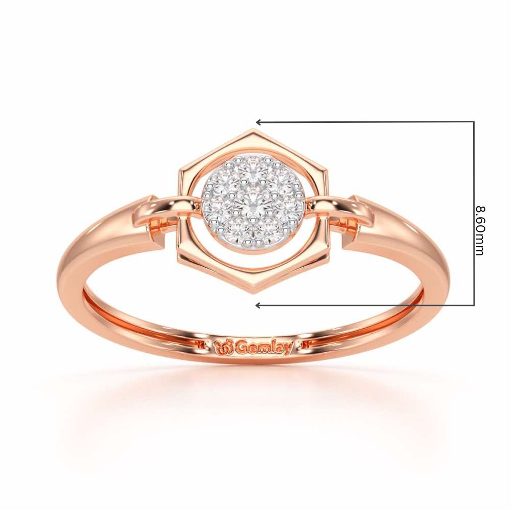 Shanya Shine Silver Ring - Rose Gold - Image 2