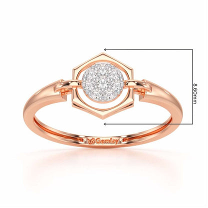 Shanya Shine Silver Ring - Rose Gold - Image 2