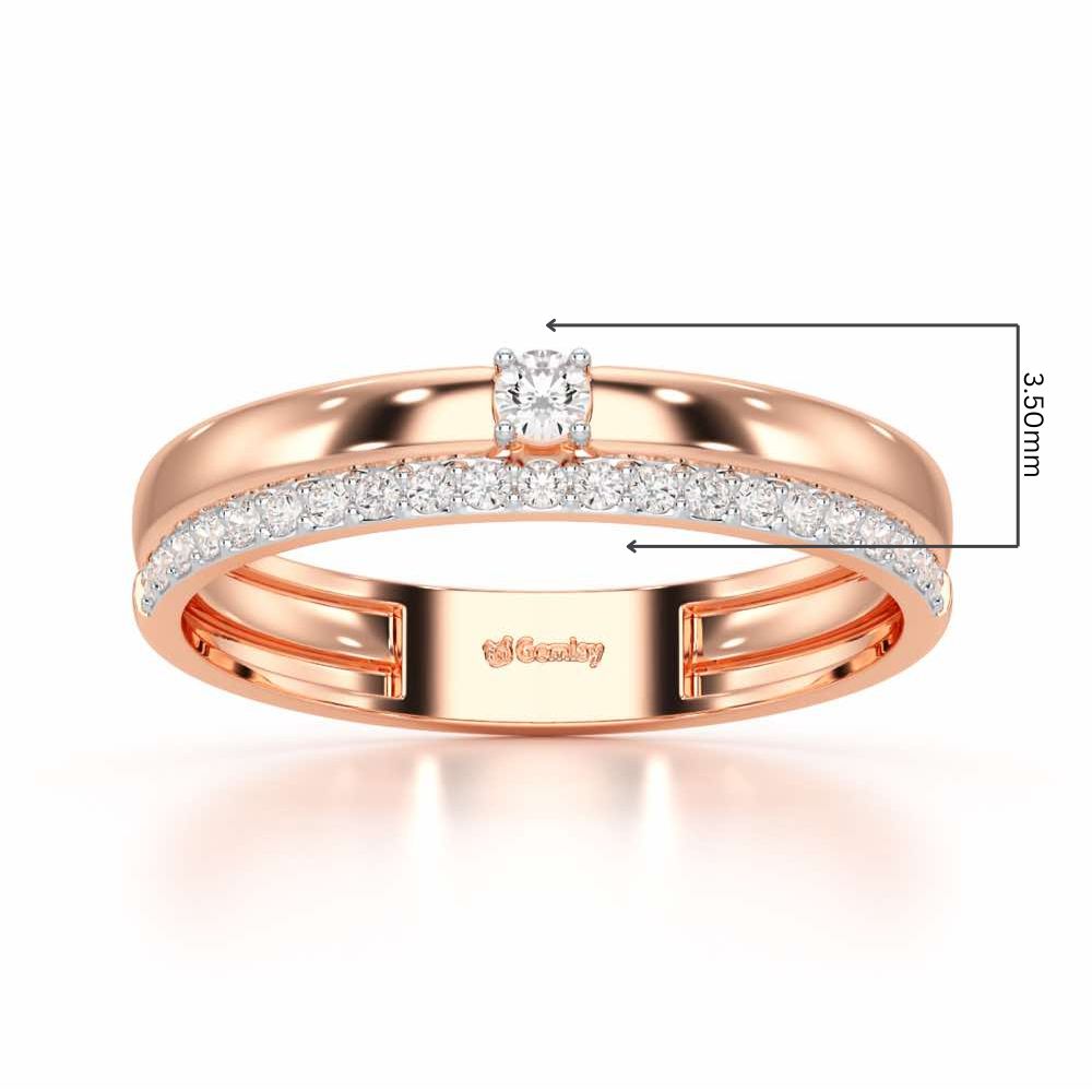 The Bliss Hint Silver Ring - Rose Gold - Image 2