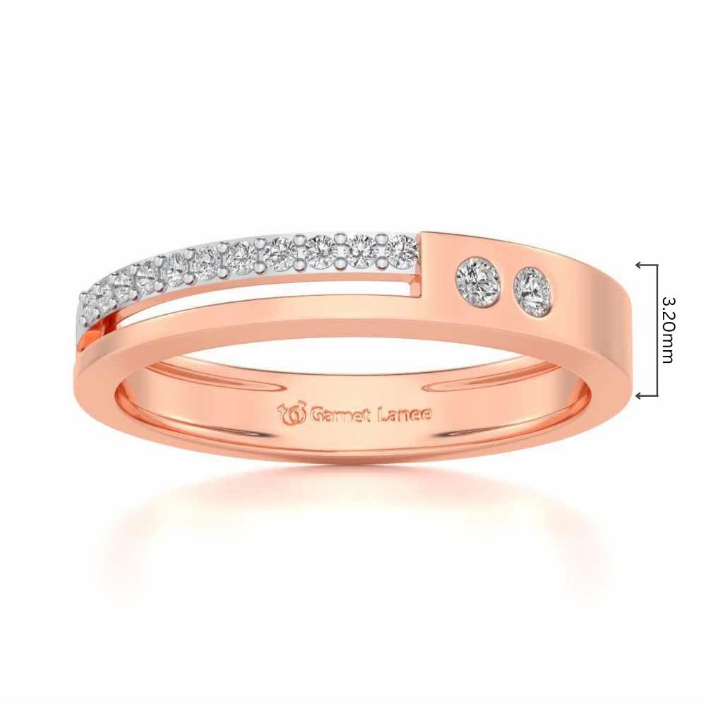 Shimmer Silver Band Ring - Rose Gold - Image 5