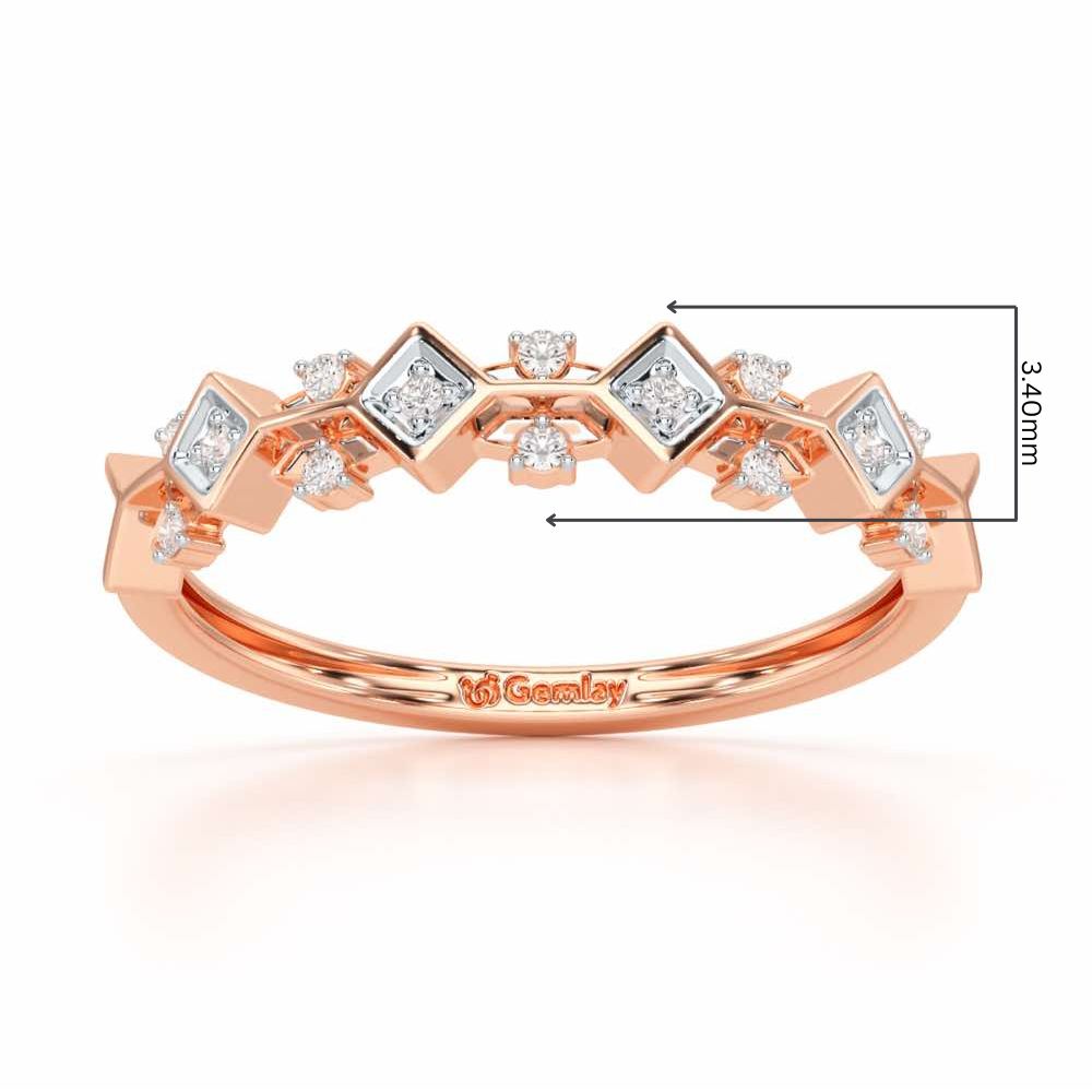 Embellished Charm Silver Ring - Rose Gold - Image 2
