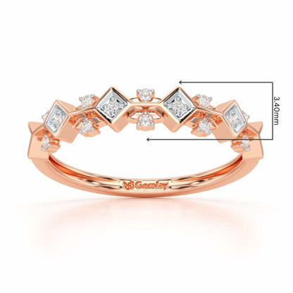 Embellished Charm Silver Ring - Rose Gold - Image 2