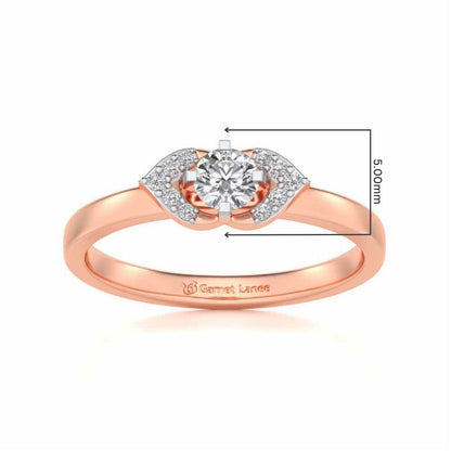 Petaled Solitaire Silver Ring - Rose Gold - Image 5