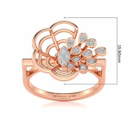 Melt Flora Silver Ring - Rose Gold - Image 5
