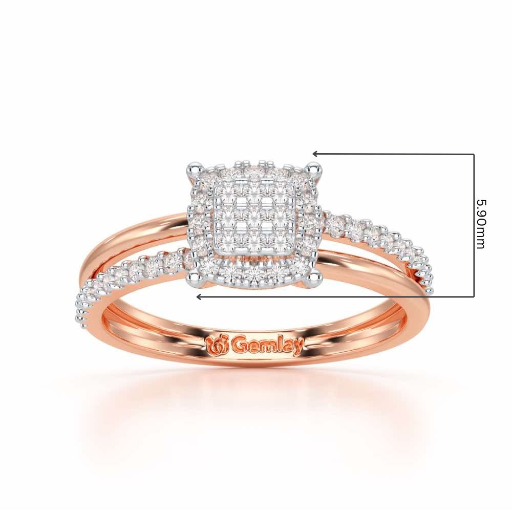 Dawn of Glow Silver Ring - Rose Gold - Image 2