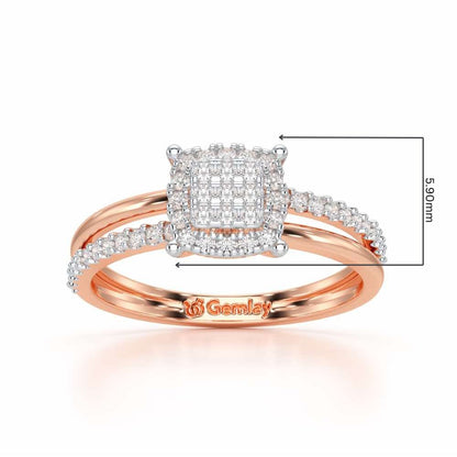 Dawn of Glow Silver Ring - Rose Gold - Image 2