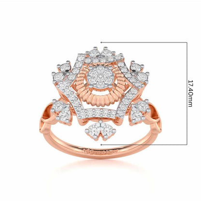 Satin Spark Silver Ring - Rose Gold - Image 5