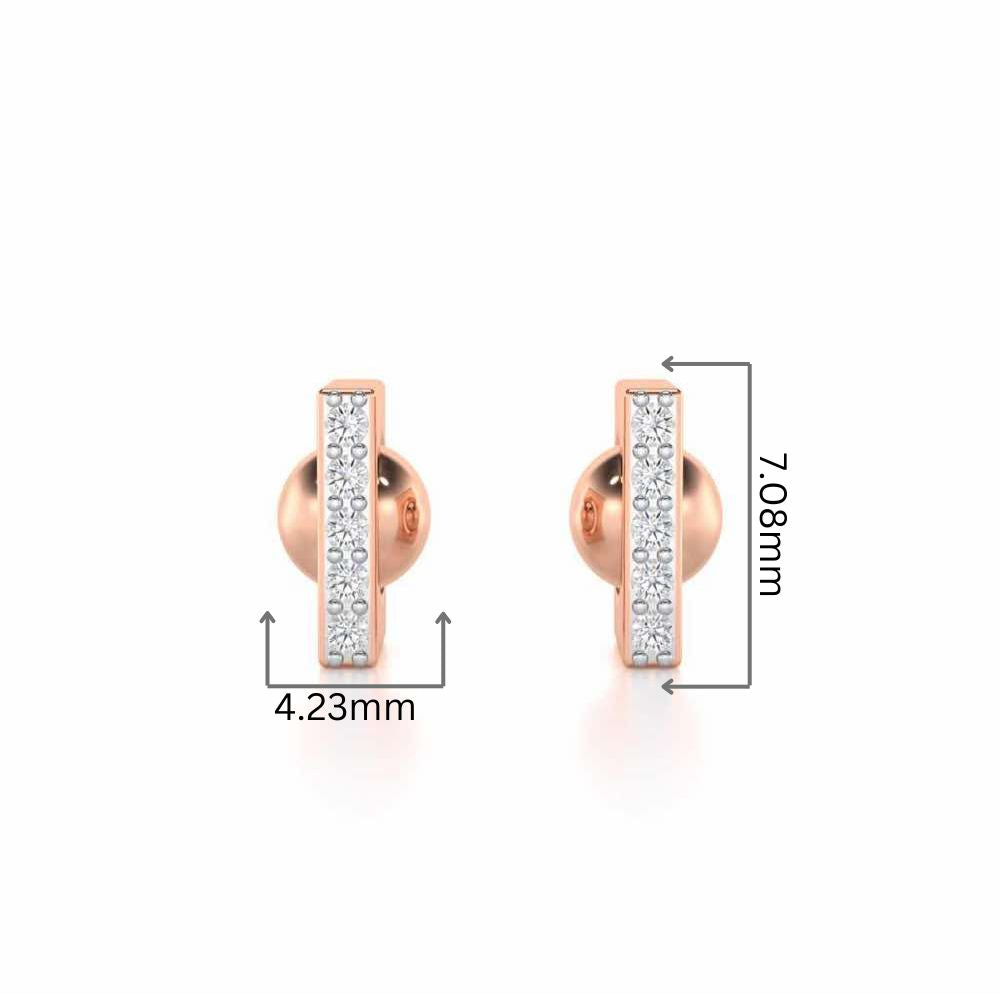 Exquisite Enchantment Silver Stud Earrings - Rose Gold - Image 4