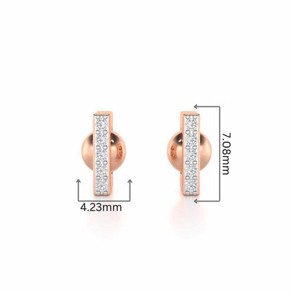 Exquisite Enchantment Silver Stud Earrings - Rose Gold - Image 4