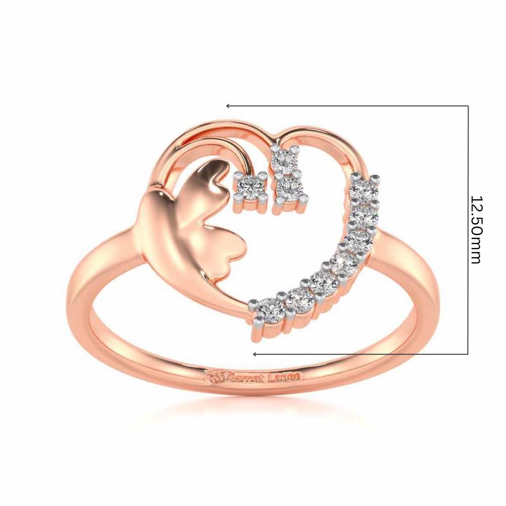 Exapnsive Heart Silver Ring - Rose Gold - Image 5