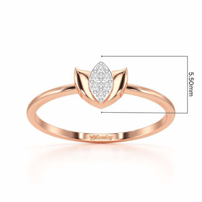 Sparkle Bud Silver Ring - Rose Gold - Image 5