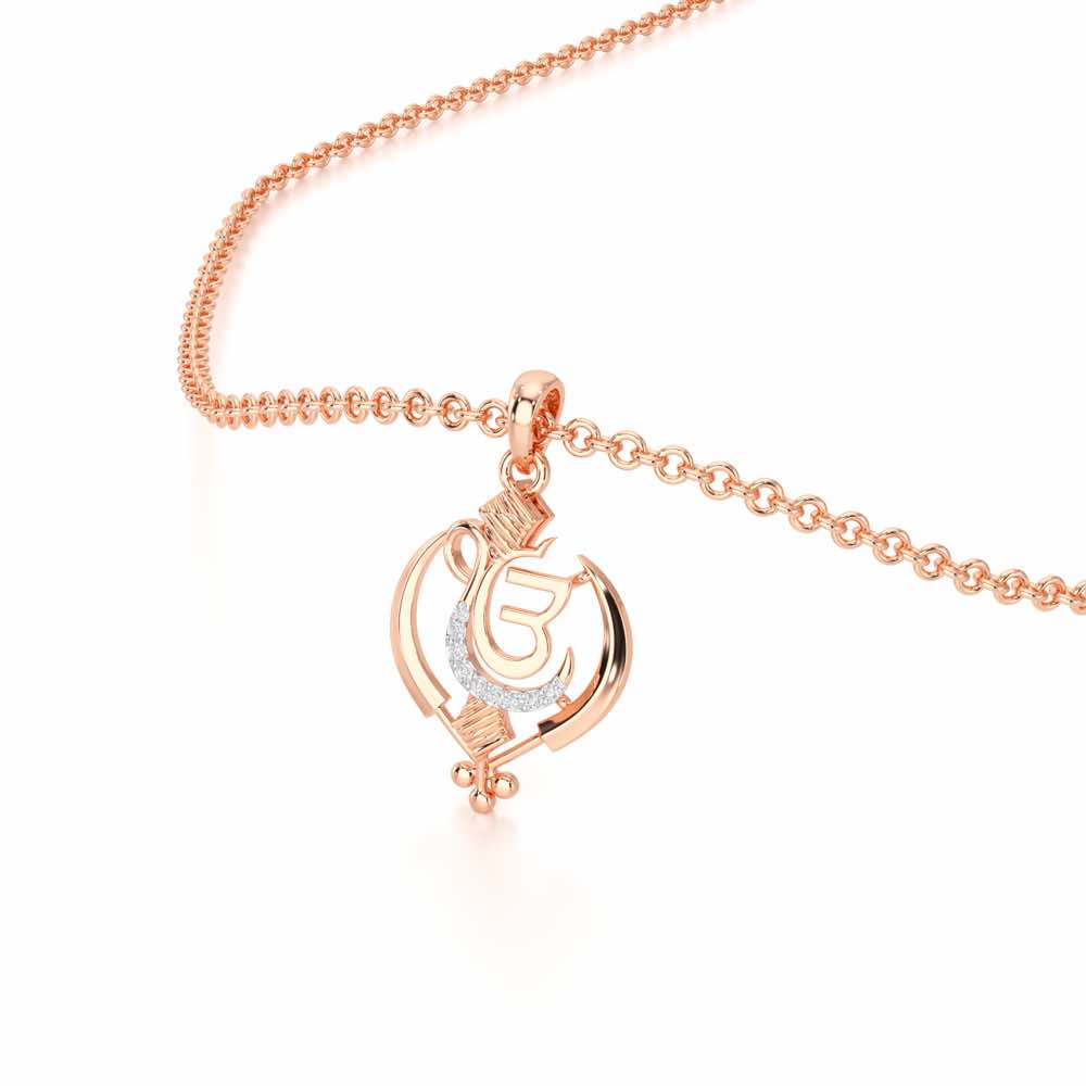 Onkar Light Silver Pendant - Rose Gold - Image 2