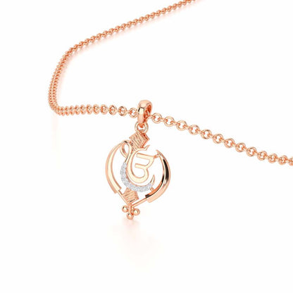 Onkar Light Silver Pendant - Rose Gold - Image 2