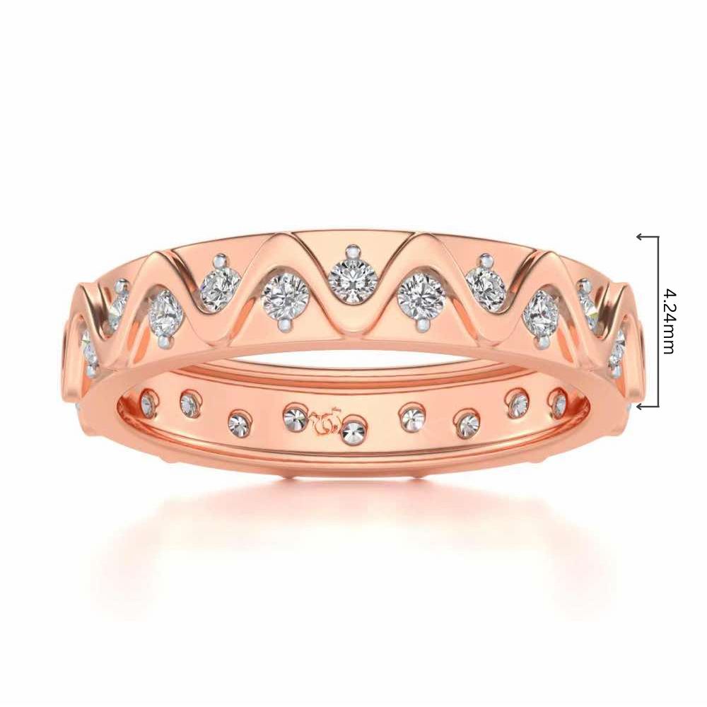 Strands Silver Band Ring - Rose Gold - Image 5