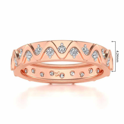 Strands Silver Band Ring - Rose Gold - Image 5