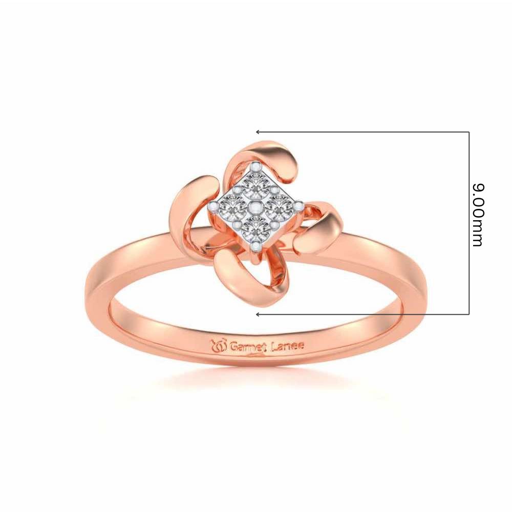 Aamaira Silver Ring - Rose Gold - Image 5