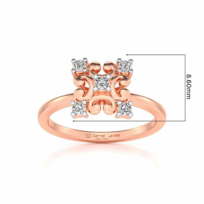 Elan Silver Ring - Rose Gold - Image 5