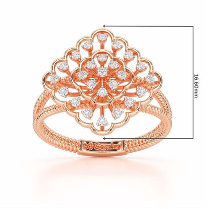 Zeppelin Glow Silver Ring - Rose Gold - Image 2
