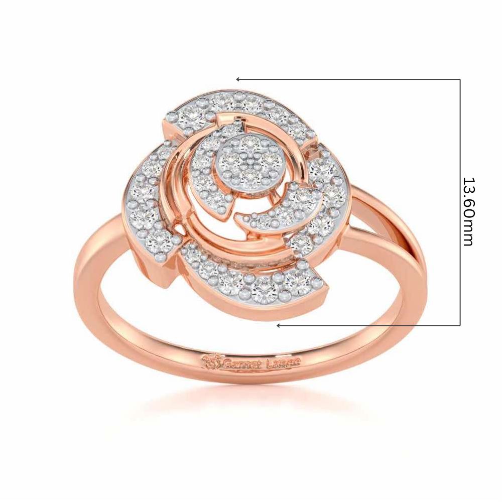 Glorious Cluster Silver Ring - Rose Gold - Image 5