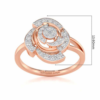 Glorious Cluster Silver Ring - Rose Gold - Image 5