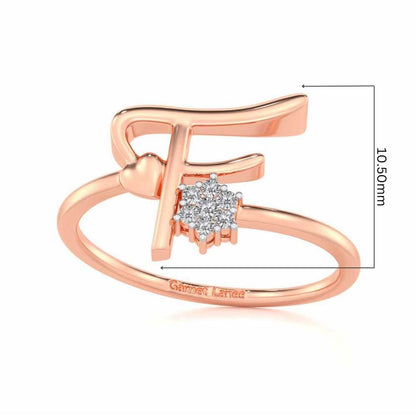 Flora F Silver Ring - Rose Gold - Image 5
