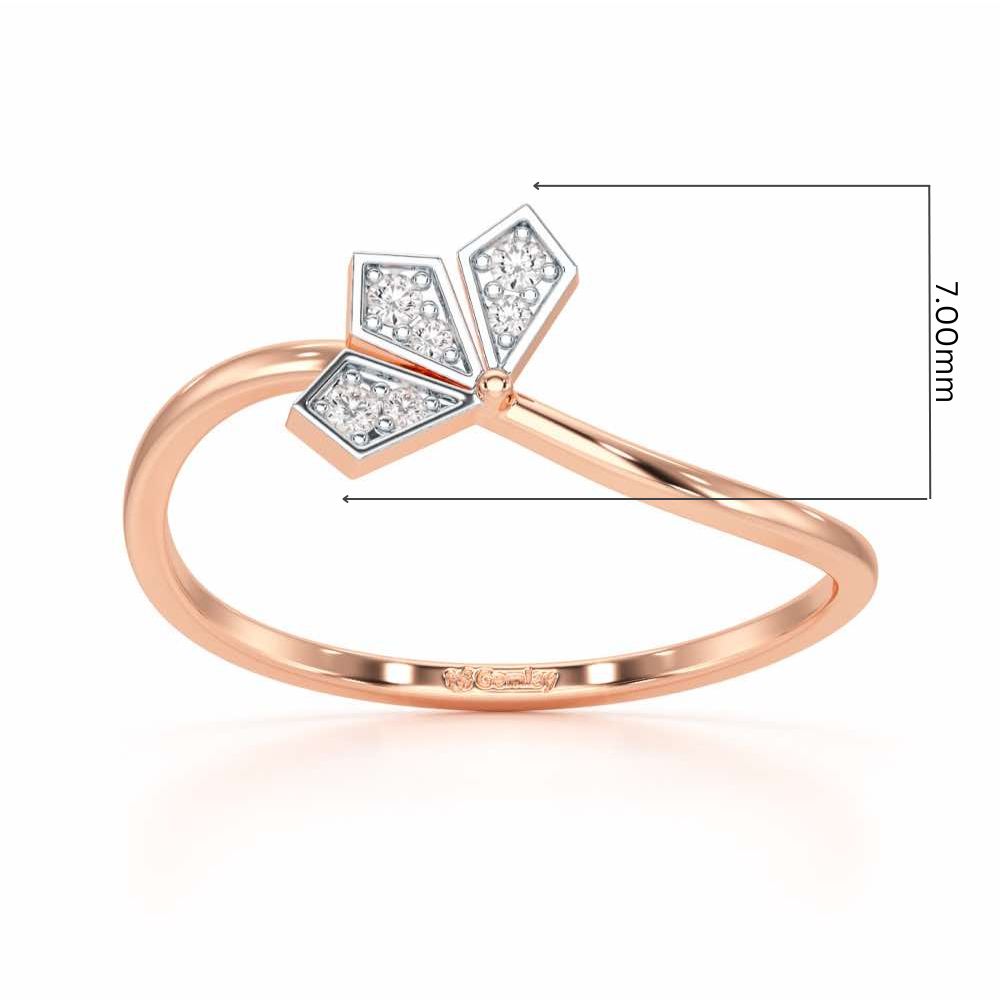 Dazzle Petals Silver Ring - Rose Gold - Image 5