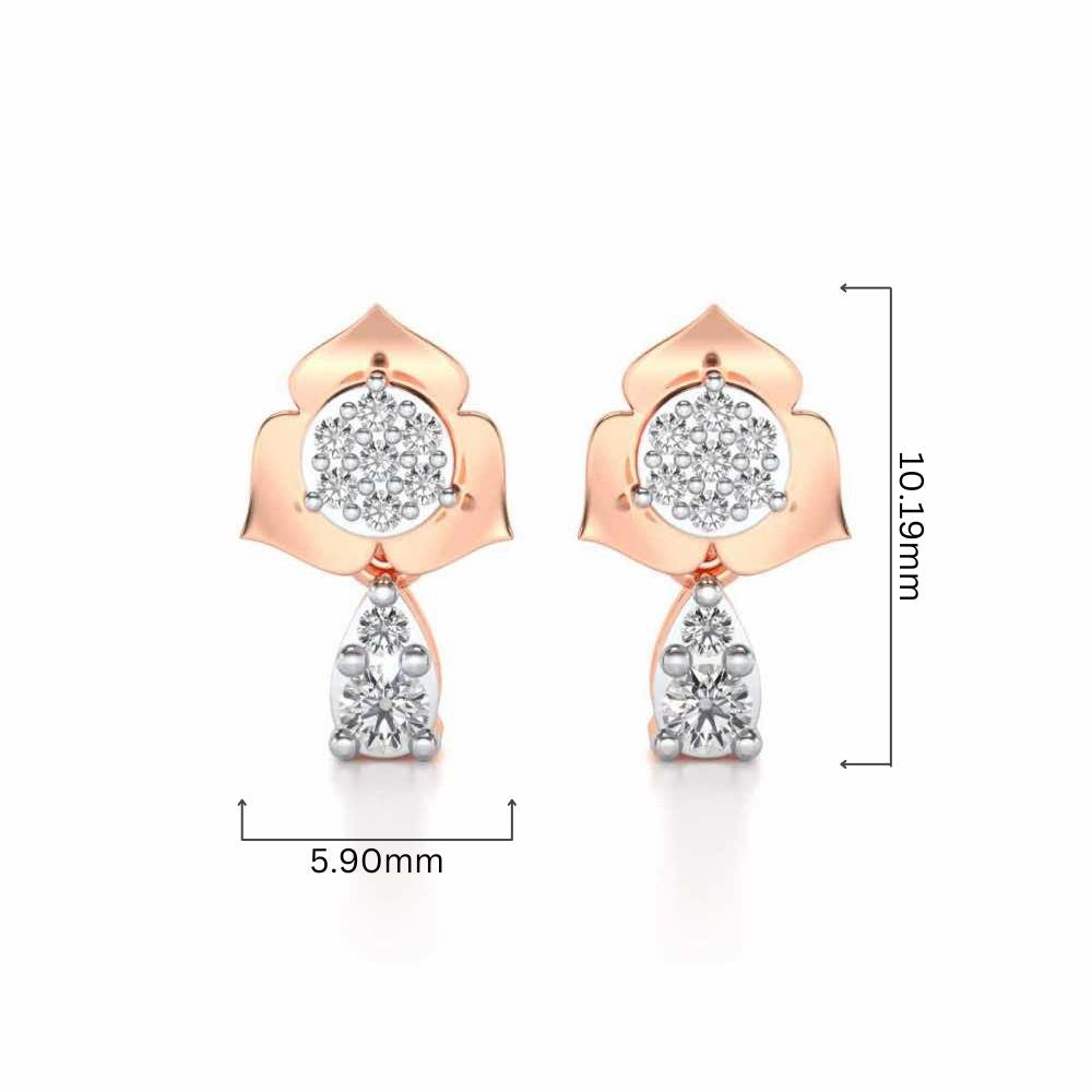 Abeedha Silver Earrings - Rose Gold - Image 4