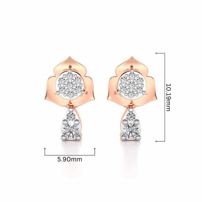 Abeedha Silver Earrings - Rose Gold - Image 4