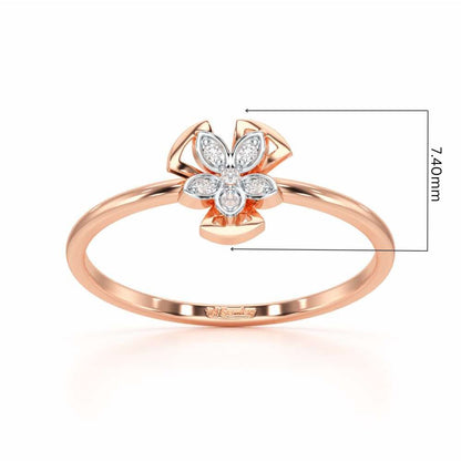 Dainty Flower Silver Ring - Rose Gold - Image 5